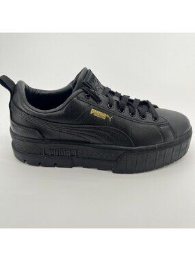 PUMA Mayze Classic Womens Size 9 Black Athletic Walking Leather Shoes Sneakers